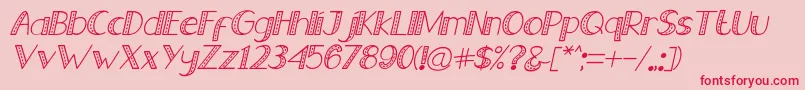 Old Jeans   Italic Font – Red Fonts on Pink Background