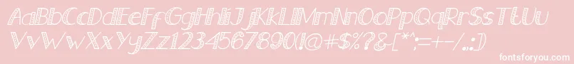 Old Jeans   Italic-Schriftart – Weiße Schriften auf rosa Hintergrund