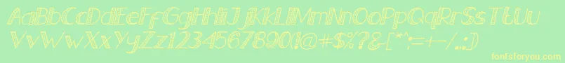 Old Jeans   Italic Font – Yellow Fonts on Green Background