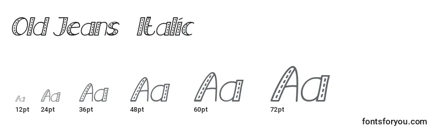 Größen der Schriftart Old Jeans   Italic