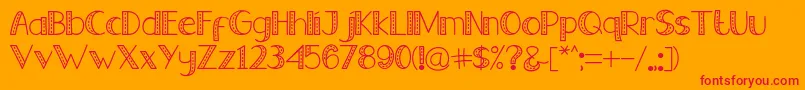フォントOld Jeans   Reguler – オレンジの背景に赤い文字