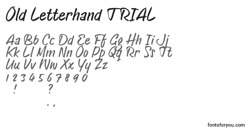 Schriftart Old Letterhand TRIAL (135977) – Alphabet, Zahlen, spezielle Symbole