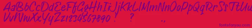 Old Letterhand TRIAL Font – Purple Fonts on Red Background