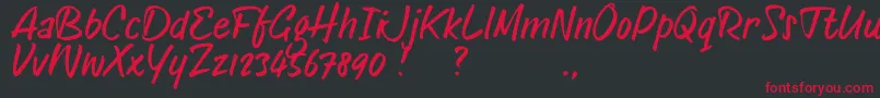 Czcionka Old Letterhand TRIAL – czerwone czcionki na czarnym tle