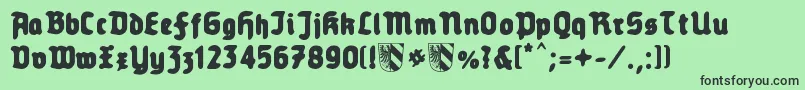 Old Nuremberg Font – Black Fonts on Green Background