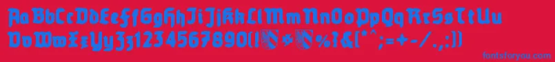 Old Nuremberg Font – Blue Fonts on Red Background