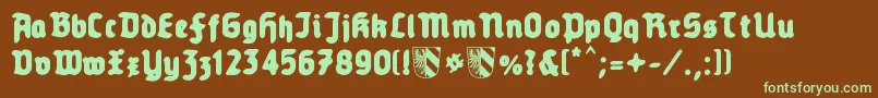 Old Nuremberg Font – Green Fonts on Brown Background