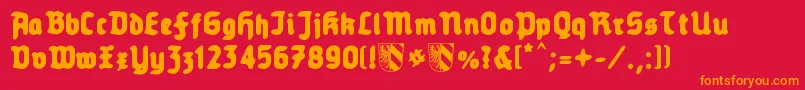 Old Nuremberg Font – Orange Fonts on Red Background