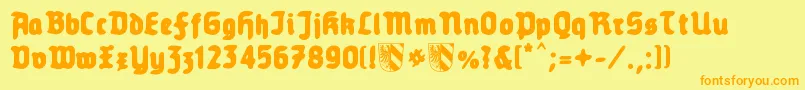 Old Nuremberg Font – Orange Fonts on Yellow Background