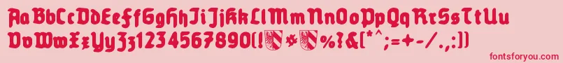 Old Nuremberg Font – Red Fonts on Pink Background