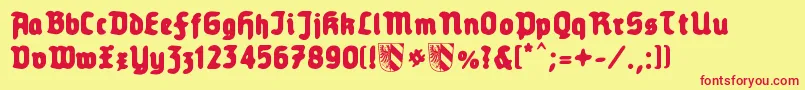 Old Nuremberg Font – Red Fonts on Yellow Background