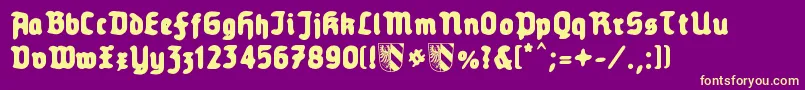 Old Nuremberg Font – Yellow Fonts on Purple Background