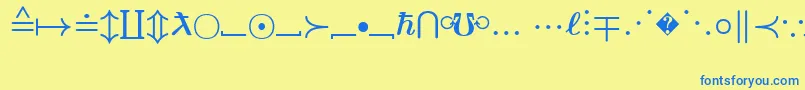 フォントEuclidExtraBold – 青い文字が黄色の背景にあります。