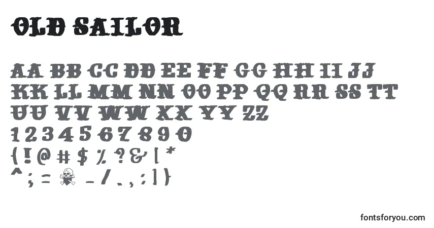 A fonte Old sailor – alfabeto, números, caracteres especiais