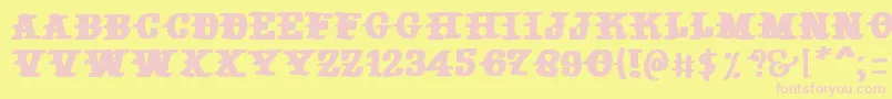 old sailor Font – Pink Fonts on Yellow Background