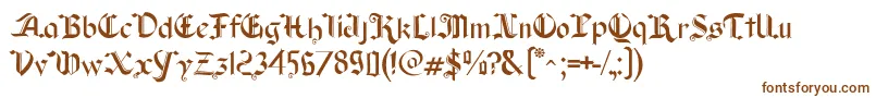 Old Wise Lord-Schriftart – Braune Schriften auf weißem Hintergrund