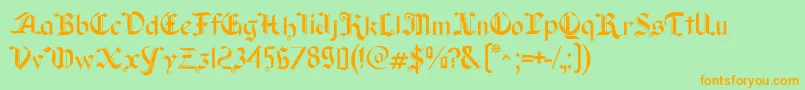 Old Wise Lord Font – Orange Fonts on Green Background