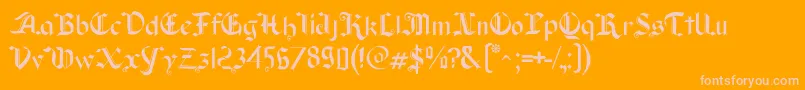 Old Wise Lord Font – Pink Fonts on Orange Background