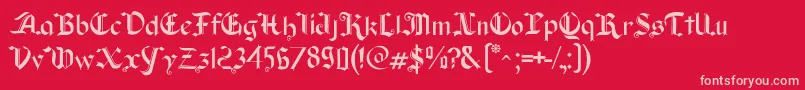 Old Wise Lord Font – Pink Fonts on Red Background