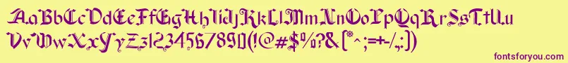 Old Wise Lord Font – Purple Fonts on Yellow Background