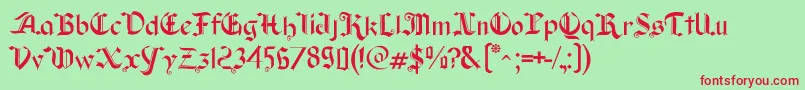 Old Wise Lord Font – Red Fonts on Green Background