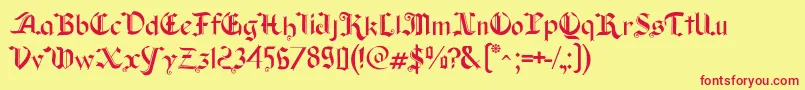 Old Wise Lord Font – Red Fonts on Yellow Background