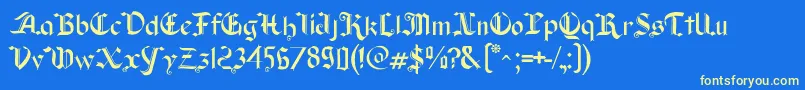 Old Wise Lord Font – Yellow Fonts on Blue Background