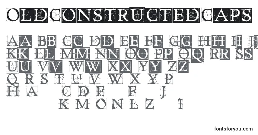 Шрифт OldConstructedCaps (135982) – алфавит, цифры, специальные символы
