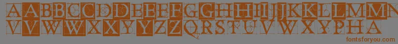 OldConstructedCaps Font – Brown Fonts on Gray Background