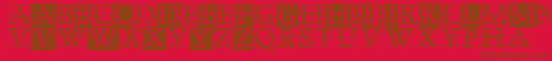 OldConstructedCaps Font – Brown Fonts on Red Background