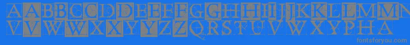 OldConstructedCaps Font – Gray Fonts on Blue Background