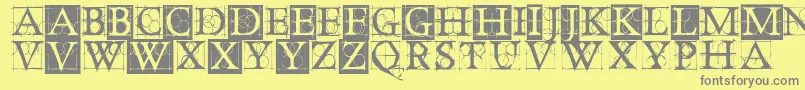 OldConstructedCaps Font – Gray Fonts on Yellow Background