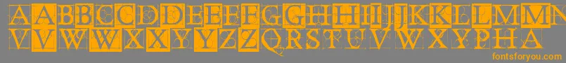 OldConstructedCaps Font – Orange Fonts on Gray Background