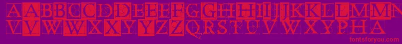 OldConstructedCaps Font – Red Fonts on Purple Background