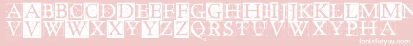OldConstructedCaps Font – White Fonts on Pink Background