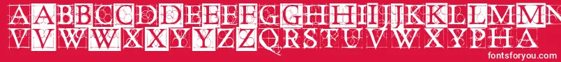OldConstructedCaps Font – White Fonts on Red Background