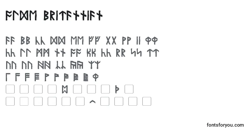 A fonte Olde Britannian – alfabeto, números, caracteres especiais