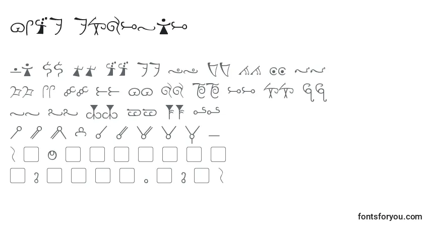 Czcionka Olde Espruar – alfabet, cyfry, specjalne znaki