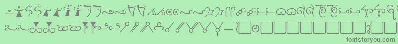 フォントOlde Espruar – 緑の背景に灰色の文字