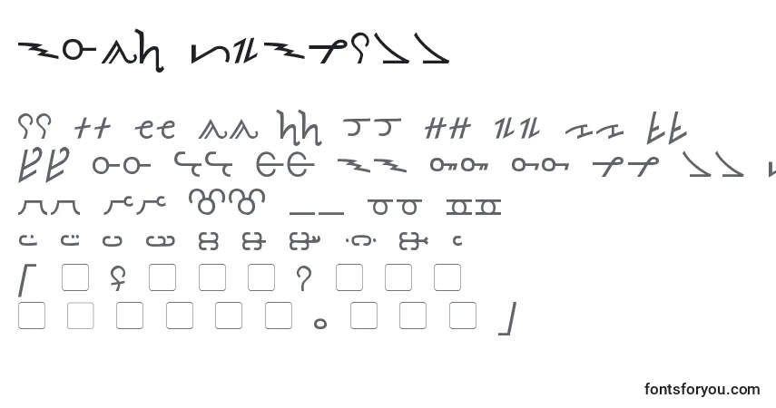 A fonte Olde Thorass – alfabeto, números, caracteres especiais