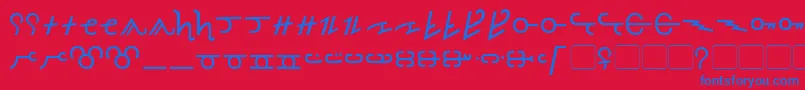 Olde Thorass Font – Blue Fonts on Red Background