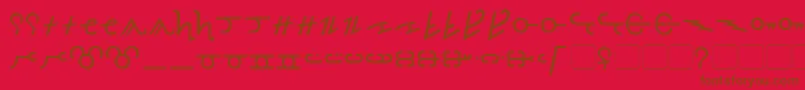 Olde Thorass Font – Brown Fonts on Red Background