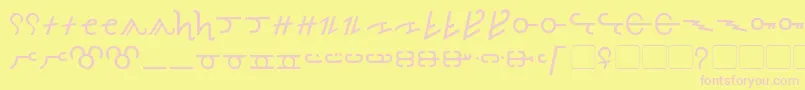 Шрифт Olde Thorass – розовые шрифты на жёлтом фоне