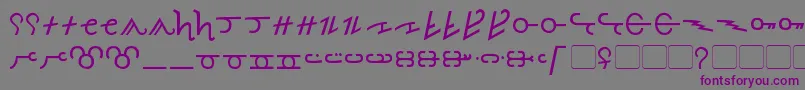 Шрифт Olde Thorass – фиолетовые шрифты на сером фоне