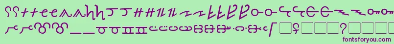 Olde Thorass Font – Purple Fonts on Green Background