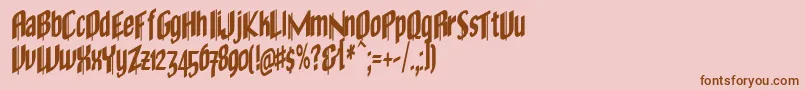 フォントOldec    – ピンクの背景に茶色のフォント