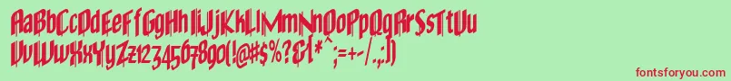 Oldec    Font – Red Fonts on Green Background