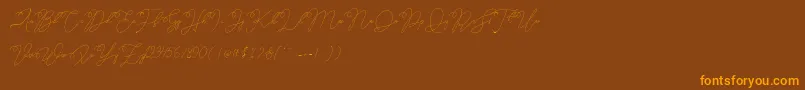 Older Historica Font – Orange Fonts on Brown Background