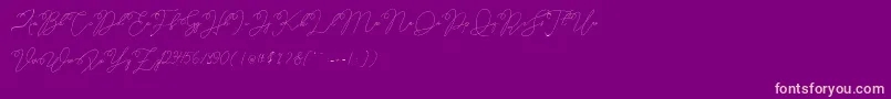 Older Historica Font – Pink Fonts on Purple Background