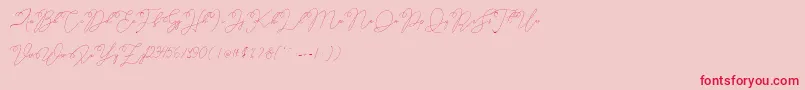 Older Historica Font – Red Fonts on Pink Background